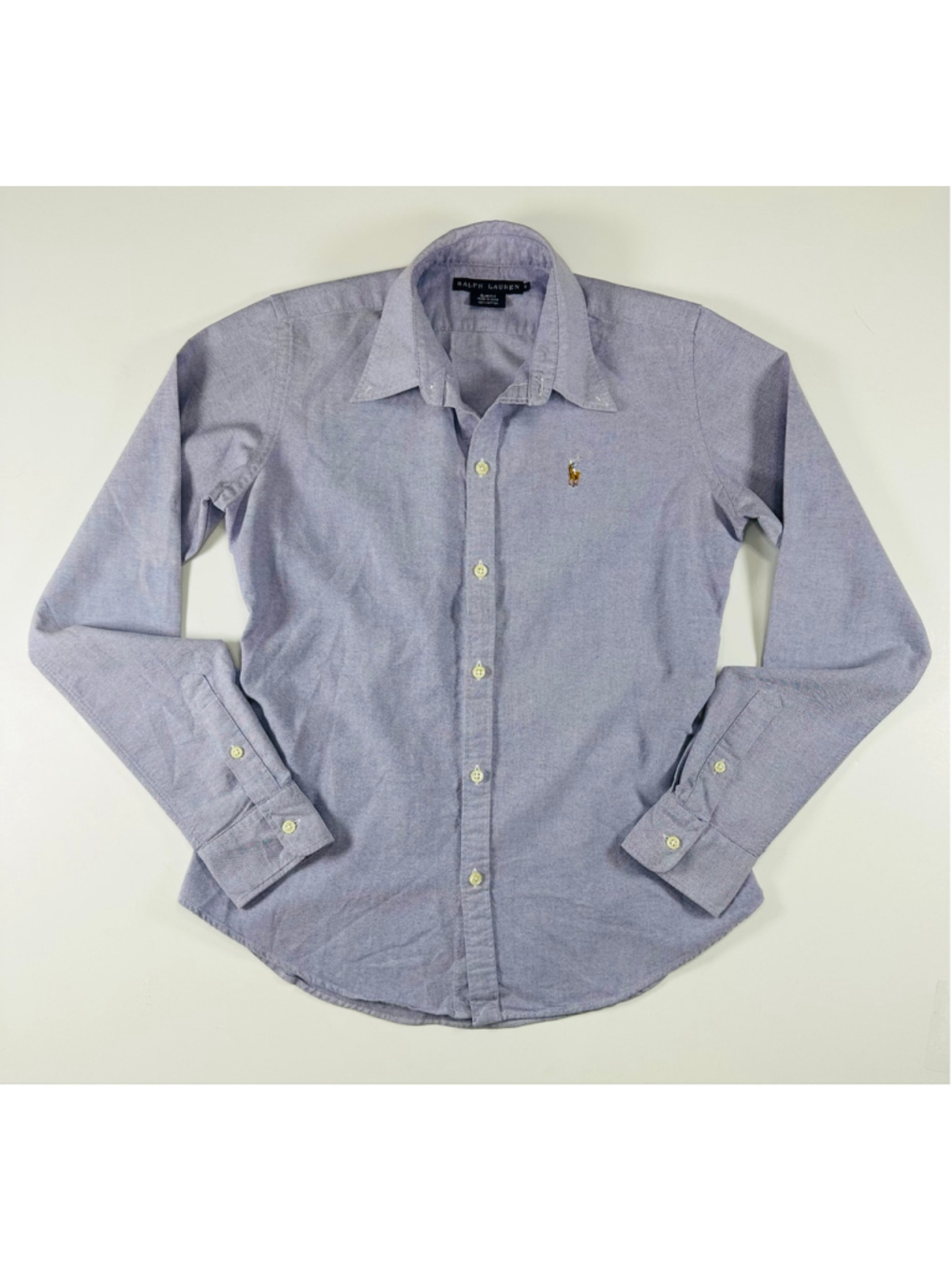 Ralph Lauren Women’s Slim Fit Oxford Shirt Size 6 Lavender Purple Pony Button - Picture 2 of 13